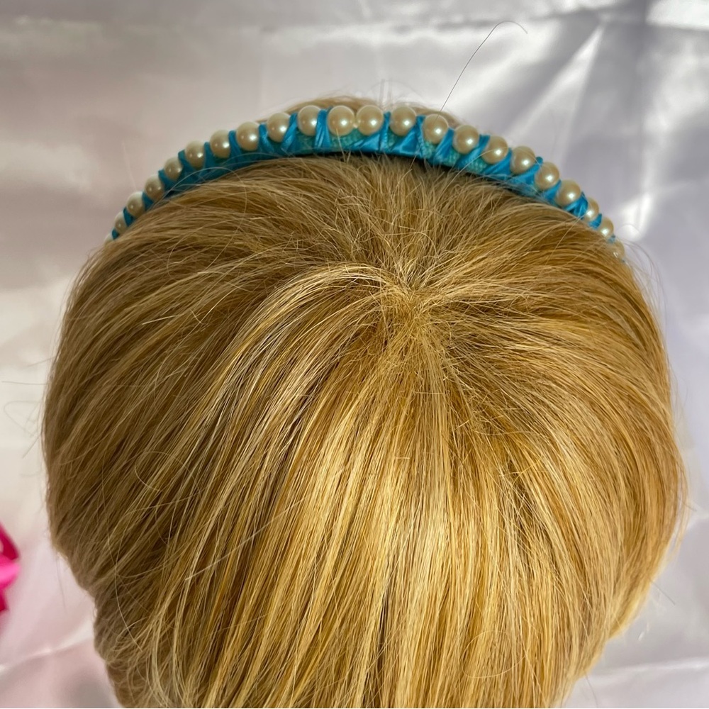 New Women and Girls Satin Hair Band Accessories Hand made blue - Picture 9 of 11